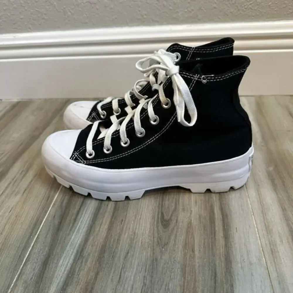 Converse Chuck Taylor Sneakers‎ All Star Lugged High-Top Black Platform 9 Goth